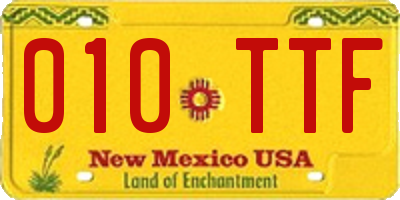 NM license plate 010TTF