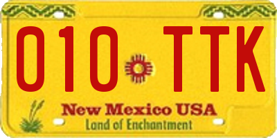 NM license plate 010TTK