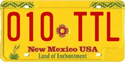 NM license plate 010TTL