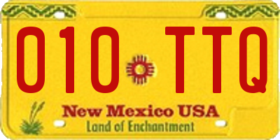 NM license plate 010TTQ