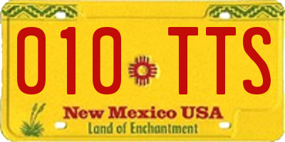 NM license plate 010TTS