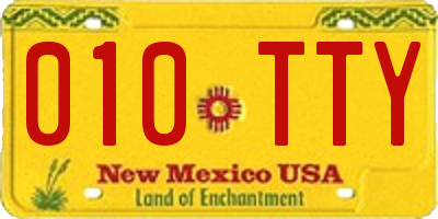 NM license plate 010TTY