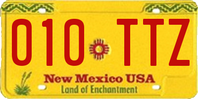 NM license plate 010TTZ