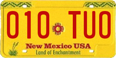 NM license plate 010TUO