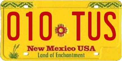 NM license plate 010TUS