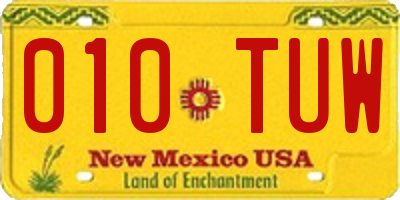 NM license plate 010TUW