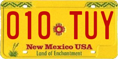 NM license plate 010TUY