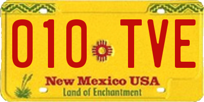 NM license plate 010TVE