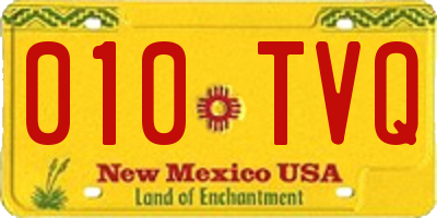 NM license plate 010TVQ