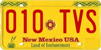 NM license plate 010TVS