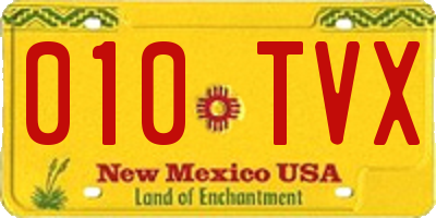 NM license plate 010TVX