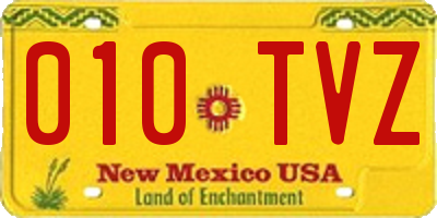 NM license plate 010TVZ