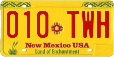 NM license plate 010TWH