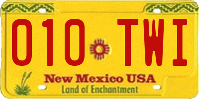 NM license plate 010TWI