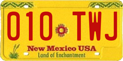 NM license plate 010TWJ