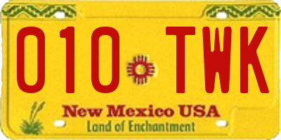 NM license plate 010TWK
