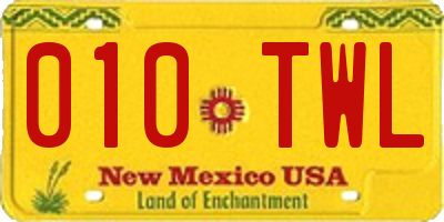 NM license plate 010TWL