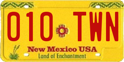NM license plate 010TWN