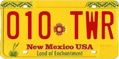 NM license plate 010TWR