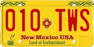 NM license plate 010TWS