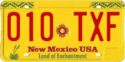 NM license plate 010TXF