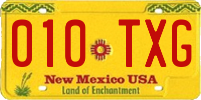 NM license plate 010TXG
