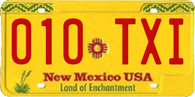 NM license plate 010TXI