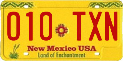 NM license plate 010TXN