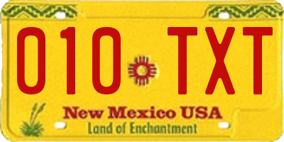 NM license plate 010TXT