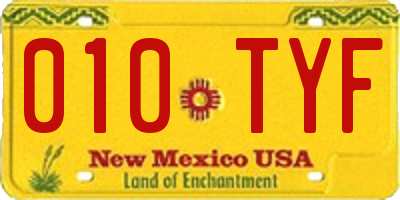 NM license plate 010TYF