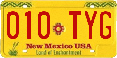 NM license plate 010TYG