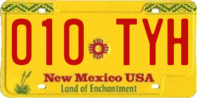 NM license plate 010TYH