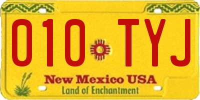 NM license plate 010TYJ
