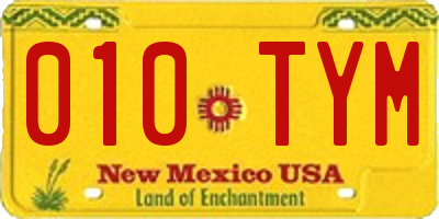 NM license plate 010TYM