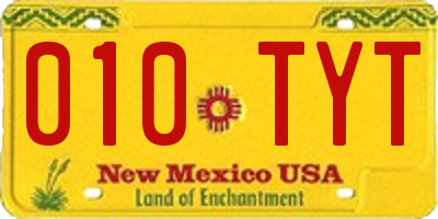 NM license plate 010TYT