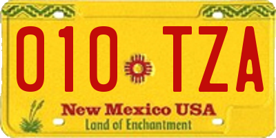 NM license plate 010TZA