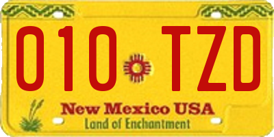 NM license plate 010TZD