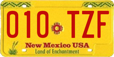 NM license plate 010TZF