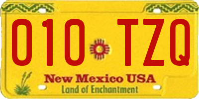 NM license plate 010TZQ