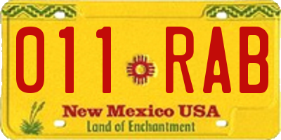 NM license plate 011RAB