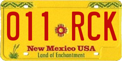NM license plate 011RCK