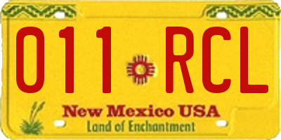 NM license plate 011RCL