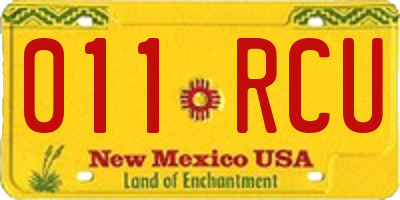 NM license plate 011RCU