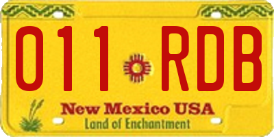NM license plate 011RDB