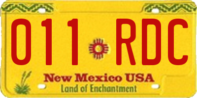 NM license plate 011RDC
