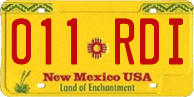 NM license plate 011RDI