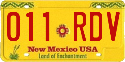 NM license plate 011RDV