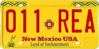 NM license plate 011REA