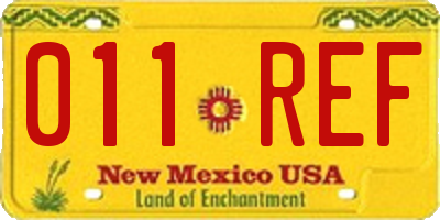 NM license plate 011REF