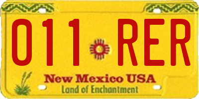 NM license plate 011RER